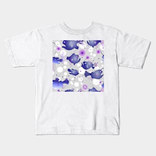 Angler fish - violet on gray Kids T-Shirt